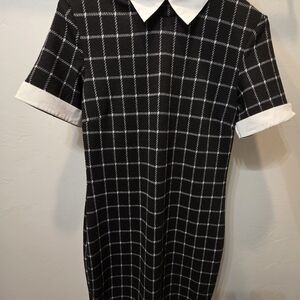 Fashion Nova Black and White Plaid Mini Dress